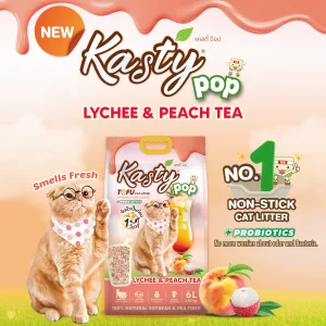 Kasty Pop Tofu Cat Litter - Lychee and Peach Tea 6L